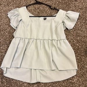 Cropped olive green shirt